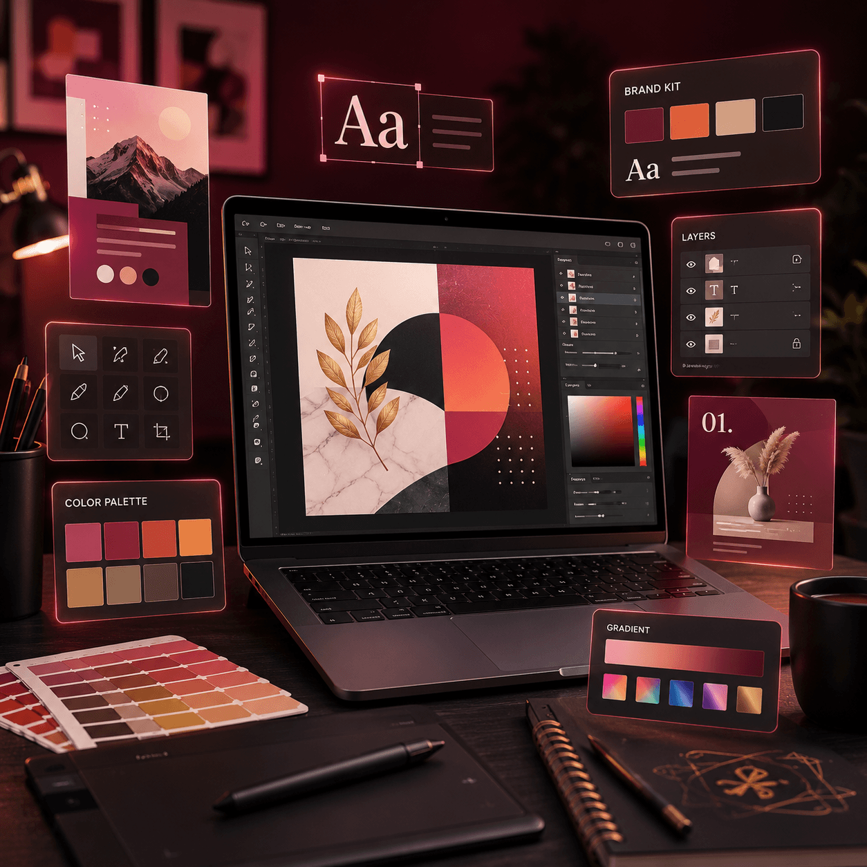 Graphic design brand mockup